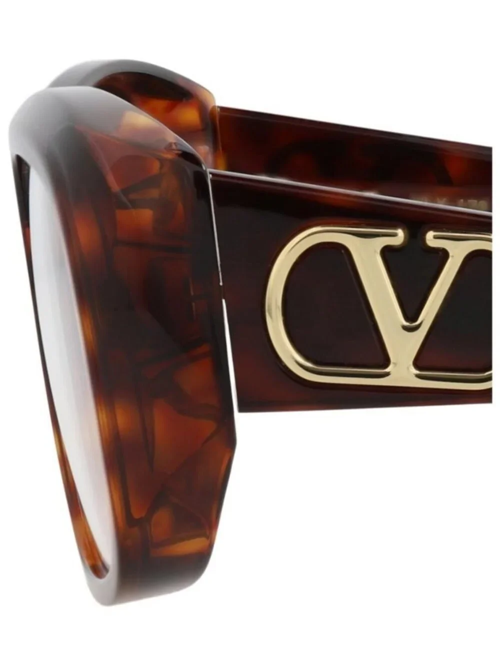 New Valentino Unisex Square/Rectangle Havana-Havana-Transparent Fashion Designer